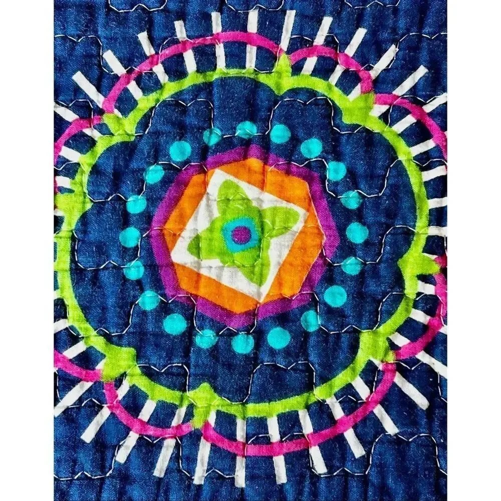 Virah Bella Suri Printed Reversible Quilt Suri Blue King Size Quilt